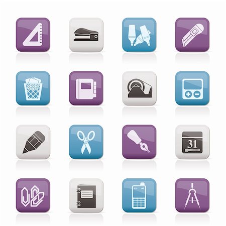 scotch - Business and office objects icons - vector icon set Photographie de stock - Aubaine LD & Abonnement, Code: 400-05755227