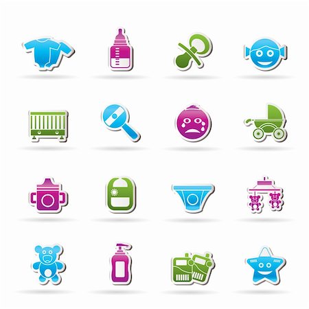 simsearch:400-04619212,k - Baby, children and toys icons - vector icon set Stock Photo - Budget Royalty-Free & Subscription, Code: 400-05755277