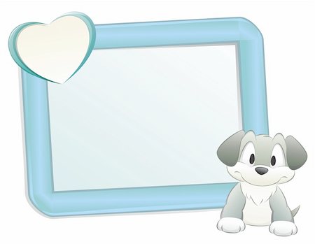 Cartoon dog with frame. Isolated object for design element. Foto de stock - Super Valor sin royalties y Suscripción, Código: 400-05755318