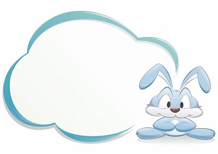 Cartoon bunny with frame. Isolated object for design element. Foto de stock - Super Valor sin royalties y Suscripción, Código: 400-05755325