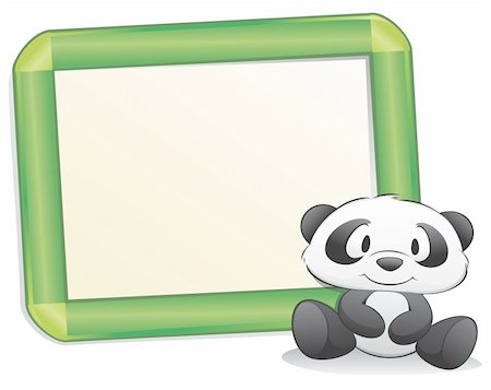 Cartoon panda with frame. Isolated object for design element. Foto de stock - Super Valor sin royalties y Suscripción, Código: 400-05755320