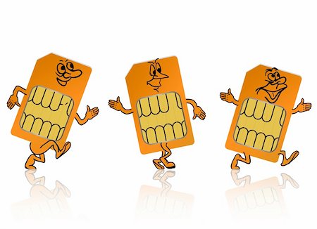 sim card - sim card in the form of little people Stock Photo - Budget Royalty-Free & Subscription, Code: 400-05755340