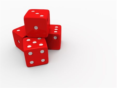 A stack / pile of red and white dice on a white background. Fotografie stock - Microstock e Abbonamento, Codice: 400-05755456