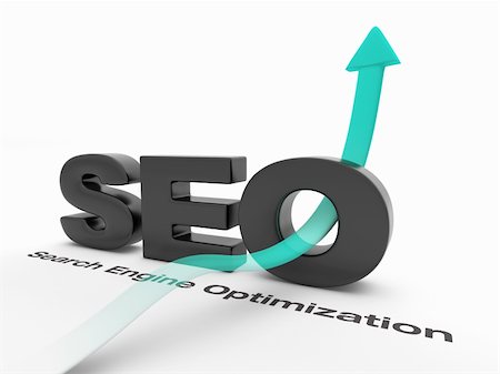 SEO - Search Engine Optimization - with an arrow pointing up. Fotografie stock - Microstock e Abbonamento, Codice: 400-05755500