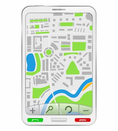 GPS Navigator in white smartphone, vector eps10 illustration Stock Photo - Budget Royalty-Free & Subscription, Code: 400-05755531