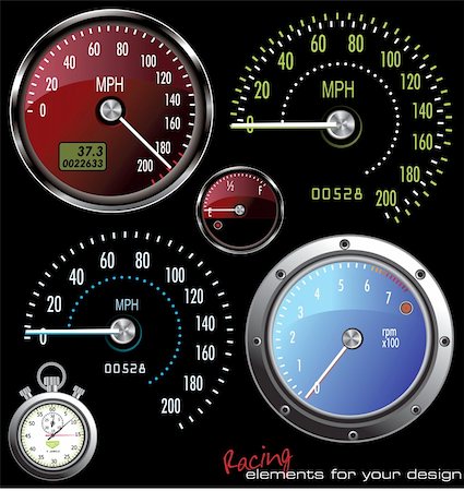 simsearch:400-09098536,k - set of vector speedometer Foto de stock - Super Valor sin royalties y Suscripción, Código: 400-05755754