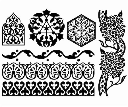 filigree graphics - Vector of Islamic design elements on white Foto de stock - Super Valor sin royalties y Suscripción, Código: 400-05750087