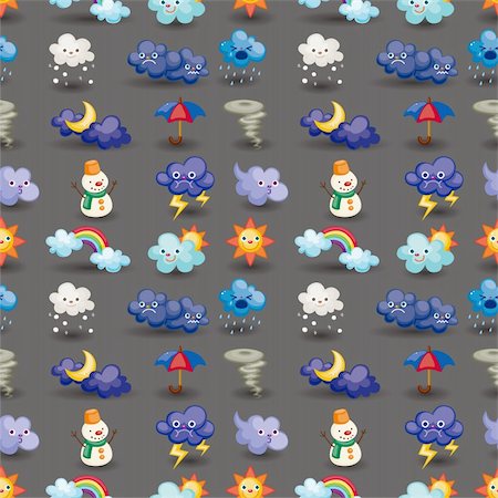 rain storm clouds lightening - seamless weather pattern Stock Photo - Budget Royalty-Free & Subscription, Code: 400-05750311