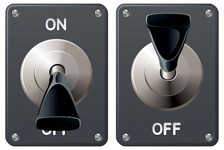 A power toggle switch in the on and off positions Stock Photo - Budget Royalty-Free & Subscription, Code: 400-05750343