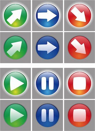 pause button - Arrows and player button Icon set. Web ready button on and off status. In the vector file the symbol are in a different layer, easy to modify. Foto de stock - Super Valor sin royalties y Suscripción, Código: 400-05750429