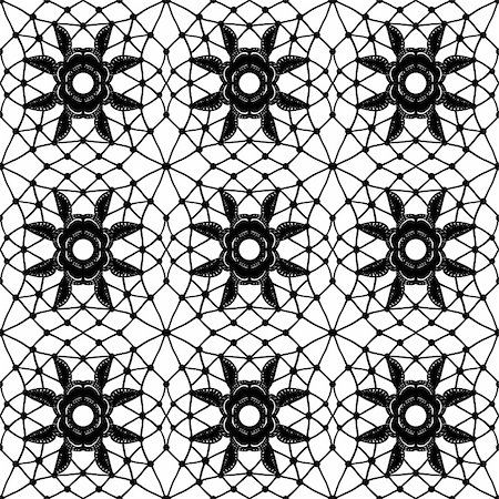 ptits_ptits (artist) - Simple lace with mesh and flowers. Vector illustration Photographie de stock - Aubaine LD & Abonnement, Code: 400-05750557