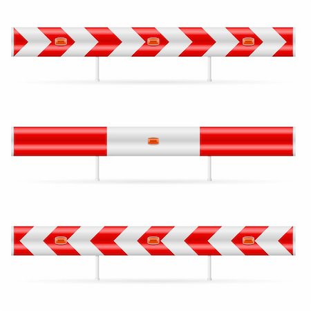 Construction barricade - road block. Illustration on white background Stock Photo - Budget Royalty-Free & Subscription, Code: 400-05750616