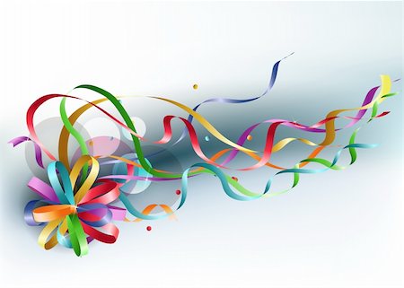 simsearch:400-06101480,k - Stylish colorful background with rainbow bow and ribbons. Stock Photo - Budget Royalty-Free & Subscription, Code: 400-05750690