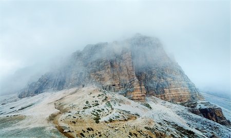 dolomiti summer - Summer misty Rifugio Auronzo rocks (Italian dolomites) mountain view Stock Photo - Budget Royalty-Free & Subscription, Code: 400-05750740