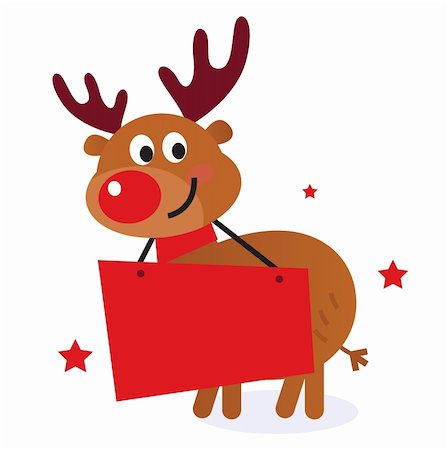reindeer clip art - Reindeer with blank banner sign. Vector Illustration Stock Photo - Budget Royalty-Free & Subscription, Code: 400-05751078