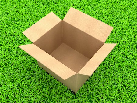 simsearch:400-05730843,k - 3D Illustration Opened cardboard box on Green Grass Stock Photo - Budget Royalty-Free & Subscription, Code: 400-05751327