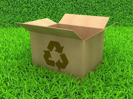 simsearch:400-05730843,k - 3D Illustration Opened cardboard box on Green Grass Stock Photo - Budget Royalty-Free & Subscription, Code: 400-05751328