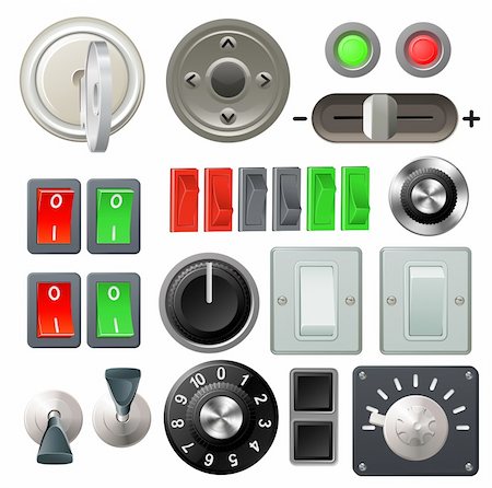 A set of knobs, switches and dials Stock Photo - Budget Royalty-Free & Subscription, Code: 400-05751539