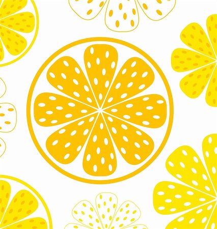 simsearch:400-04423984,k - Light and fresh yellow lemon pattern or texture. Vector Foto de stock - Royalty-Free Super Valor e Assinatura, Número: 400-05752011