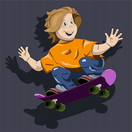 simsearch:400-05745991,k - abstract illustration of a boy on a skateboard Foto de stock - Super Valor sin royalties y Suscripción, Código: 400-05752027