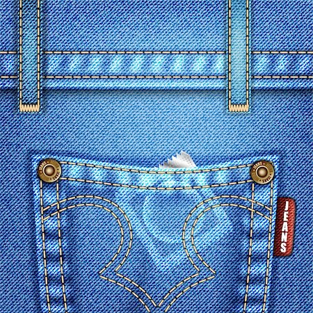 Jeans Texture with Pocket, Rivets and Condom, vector illustration Stock Photo - Budget Royalty-Free & Subscription, Code: 400-05752305