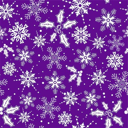 simsearch:400-05374108,k - Christmas seamless background with snowflake, mistletoe, element for design, vector illustration Stock Photo - Budget Royalty-Free & Subscription, Code: 400-05752385