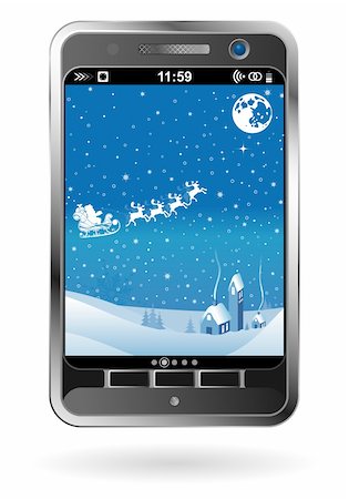 simsearch:400-06081205,k - Mobile Smartphone with Christmas background, element for design, vector illustration Foto de stock - Royalty-Free Super Valor e Assinatura, Número: 400-05752397