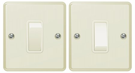 Illustrations of a light switch in the on and off positions Stock Photo - Budget Royalty-Free & Subscription, Code: 400-05752497