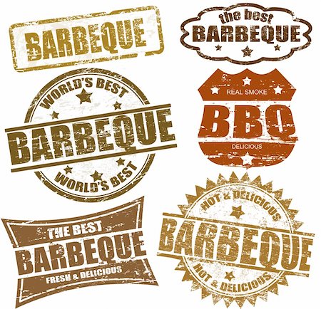 simsearch:400-08255059,k - Set of grunge rubber stamps  with  the word barbeque written inside, vector illustration Stock Photo - Budget Royalty-Free & Subscription, Code: 400-05752806