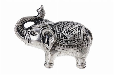 elephant figurines - Indian Elephant Figurine on White Background Stock Photo - Budget Royalty-Free & Subscription, Code: 400-05752843