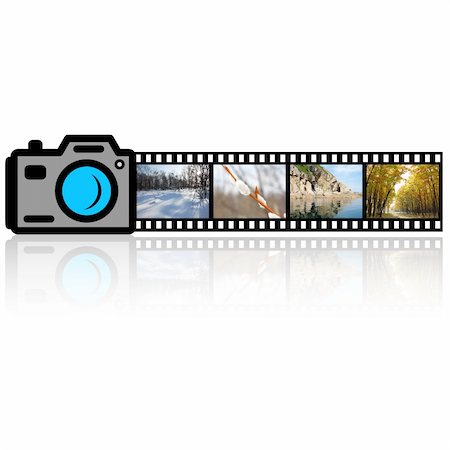 film roll - Camera with  35mm film isolated on the white background. Times of the year. Stock Photo - Budget Royalty-Free & Subscription, Code: 400-05752985