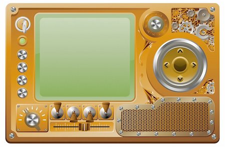 steampunk - Steampunk style grunge media player control panel Stock Photo - Budget Royalty-Free & Subscription, Code: 400-05753019