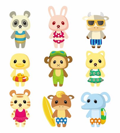 swim icon - cartoon summer animal Stock Photo - Budget Royalty-Free & Subscription, Code: 400-05753010