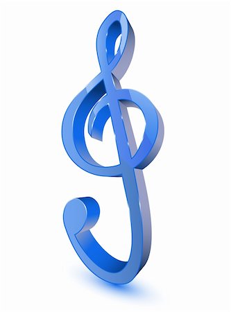 3d treble clef symbol on white background Stock Photo - Budget Royalty-Free & Subscription, Code: 400-05753106