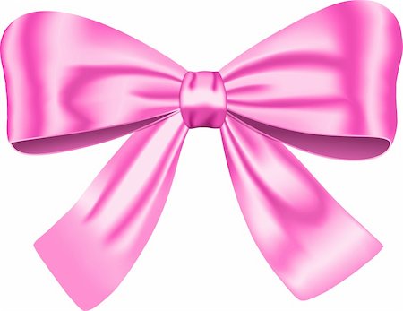 simsearch:400-05919918,k - Pink gift bow isolated on white background. Vector illustration. Ribbon Foto de stock - Royalty-Free Super Valor e Assinatura, Número: 400-05753165