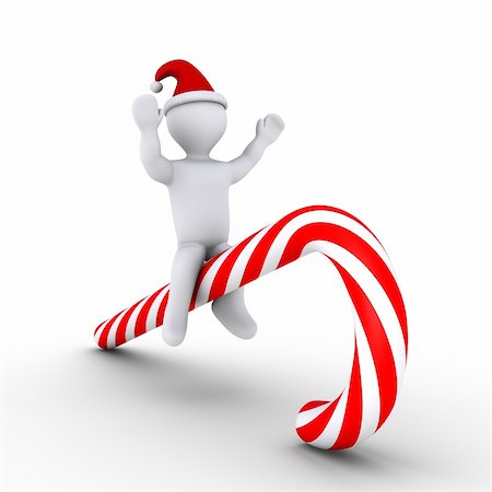 3d person on a Chistmas candy Stock Photo - Budget Royalty-Free & Subscription, Code: 400-05753236