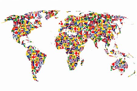 World map made of flags Stock Photo - Budget Royalty-Free & Subscription, Code: 400-05753314