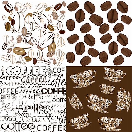 Set of backgrounds with coffee beans Stock Photo - Budget Royalty-Free & Subscription, Code: 400-05753312