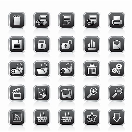 simsearch:400-04289956,k - 25 Simple Realistic Detailed Internet Icons - Vector Icon Set Stock Photo - Budget Royalty-Free & Subscription, Code: 400-05753377