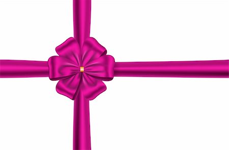Pink ribbon with flower bow for packing gifts. Vector illustration Foto de stock - Super Valor sin royalties y Suscripción, Código: 400-05753392