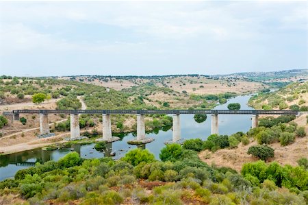 railway viaduct Guadiana River near Serpa, Alentejo, Portugal Stock Photo - Budget Royalty-Free & Subscription, Code: 400-05753417