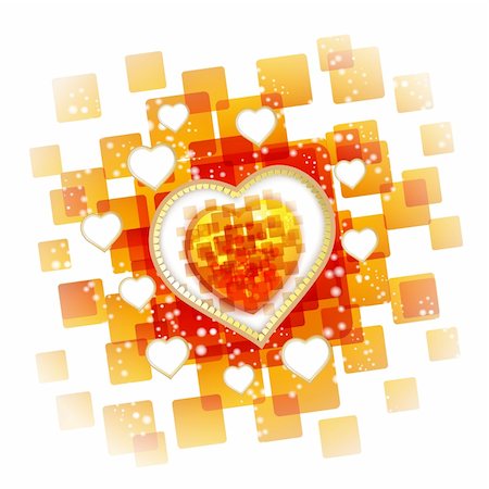 simsearch:400-05894205,k - Valentine's day card. Heart with abstract square background Stock Photo - Budget Royalty-Free & Subscription, Code: 400-05753559