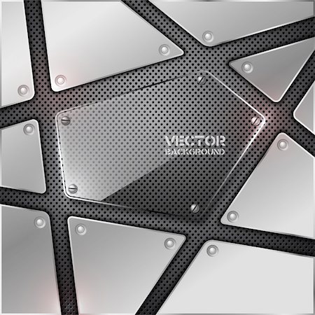 Abstract metal background. Vector illustration. Stock Photo - Budget Royalty-Free & Subscription, Code: 400-05753639