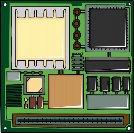 Generic cartoon electrical circuit board with blank parts Photographie de stock - Aubaine LD & Abonnement, Code: 400-05753860