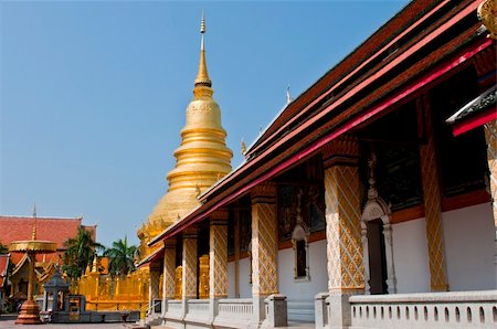 Thai temple and nice blue sky.  photo from temple Thailand. Foto de stock - Super Valor sin royalties y Suscripción, Código: 400-05875291