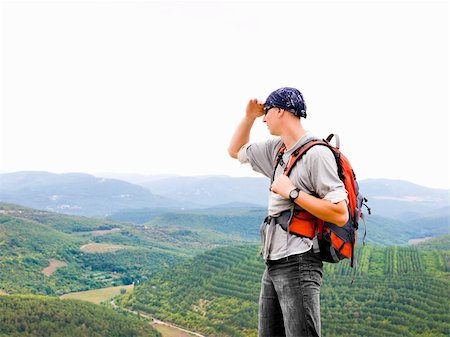 simsearch:400-08074589,k - image of a happy man on the mountain Stockbilder - Microstock & Abonnement, Bildnummer: 400-05876221