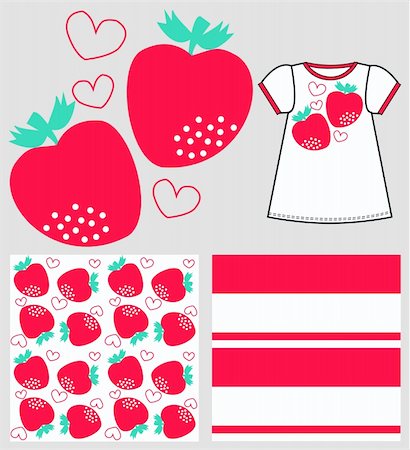 fruit artworks pattern - pattern for childrens wear Stock Photo - Budget Royalty-Free & Subscription, Code: 400-05876377