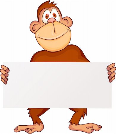 simsearch:400-04393574,k - Ape with blank sign illustration Stock Photo - Budget Royalty-Free & Subscription, Code: 400-05876697