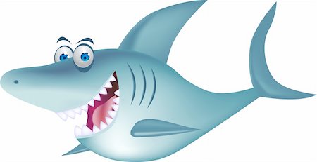 simsearch:400-04864072,k - Shark cartoon illustration Photographie de stock - Aubaine LD & Abonnement, Code: 400-05876700