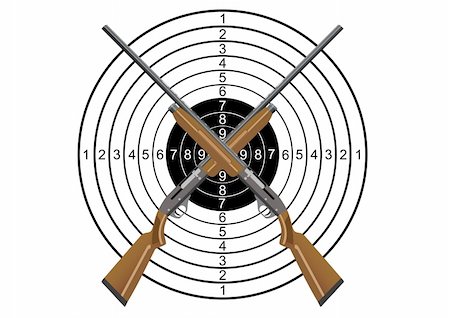 Two hunting rifles against the target Stock Photo - Budget Royalty-Free & Subscription, Code: 400-05876893